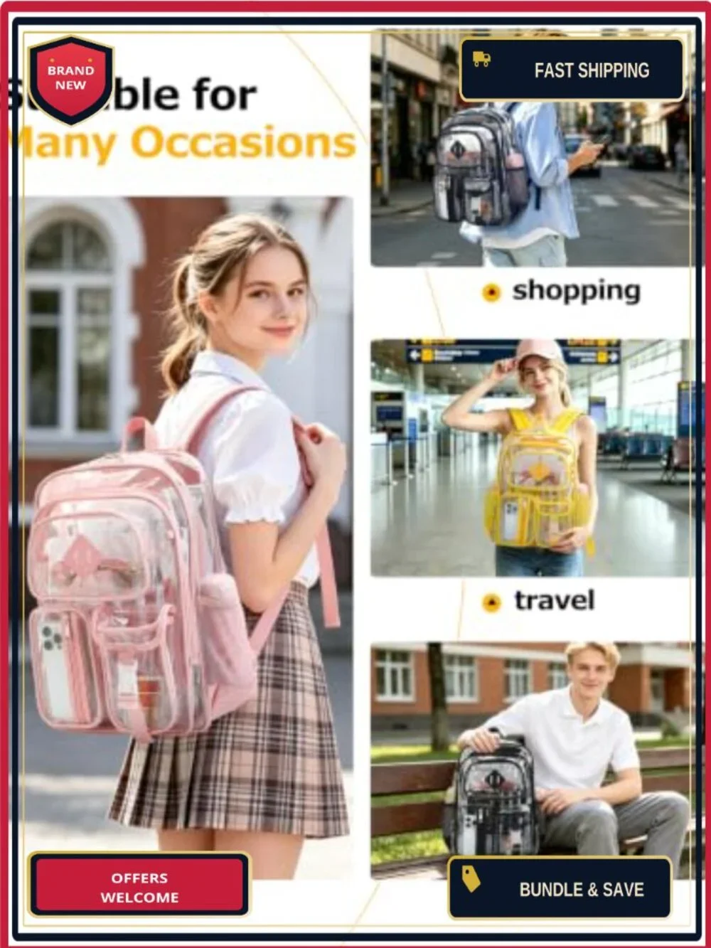 N/A clear backpack